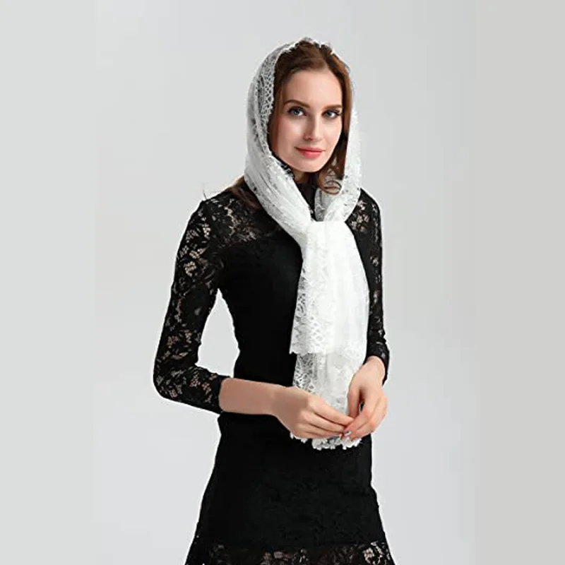 Chal de encaje de iglesia para mujer, velo católico, pañuelo para la cabeza, velo cristiano, Mantilla española, velos para novia de boda, cubierta