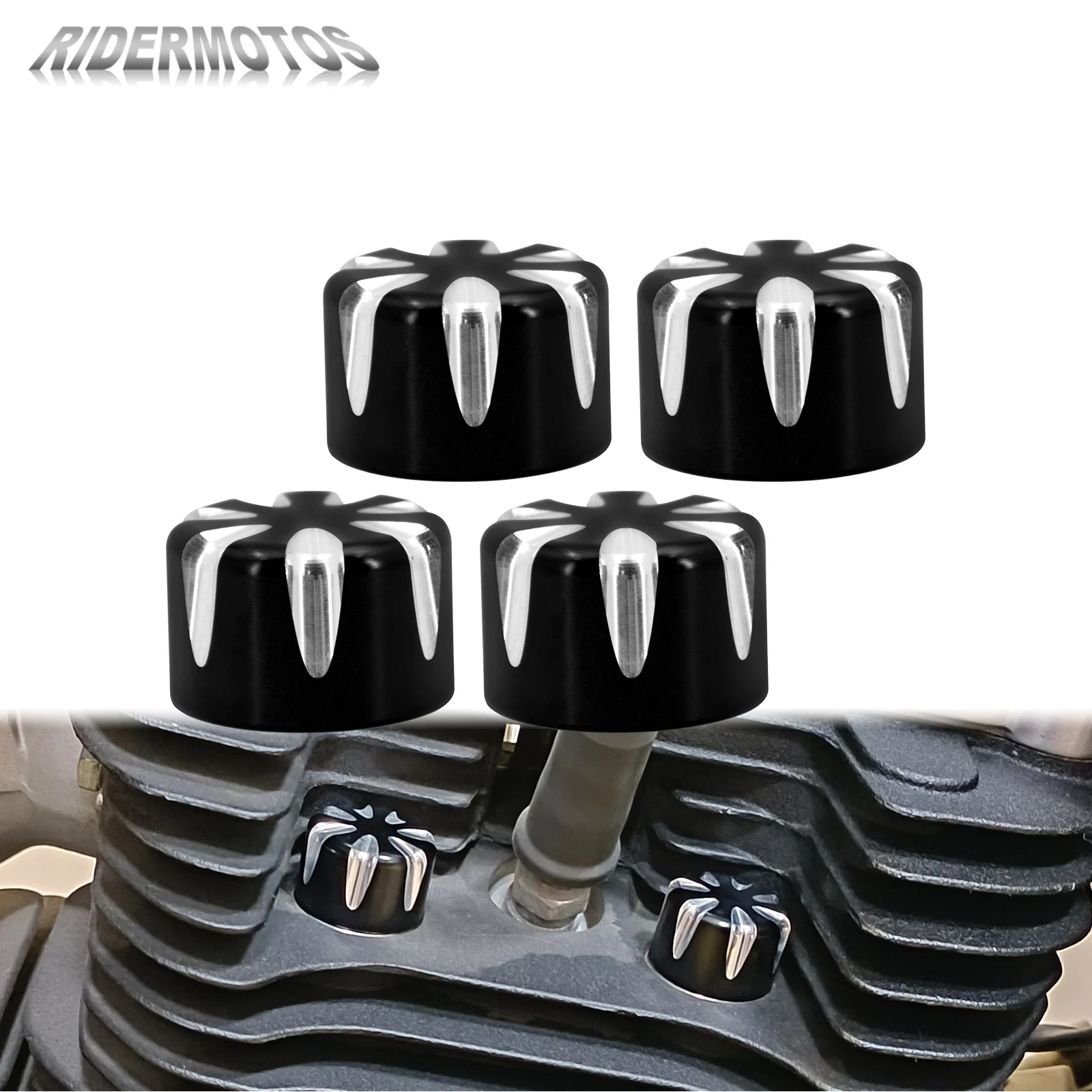 

4PCS Spark Cap Plug Cover Screws For Harley Sportster XL1200 883 Touring Road King Twin Cam 1999-2023 Motorcycle Head Bolt Cover