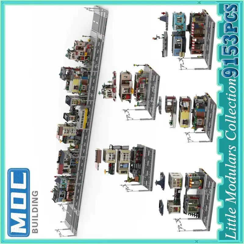 

City Streetview Little Modulars Коллекция MOC Строительные блоки Сцена Классика Модель города Дом Кирпичи Игрушки Детские подарки на день рождения