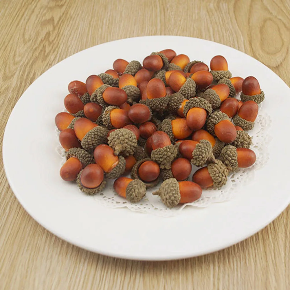 

50Pcs Acorn Ornaments Premium Foam Christmas Tree Decor DIY Pendant Acorn Ornaments Xmas Pendants Photography Acorns