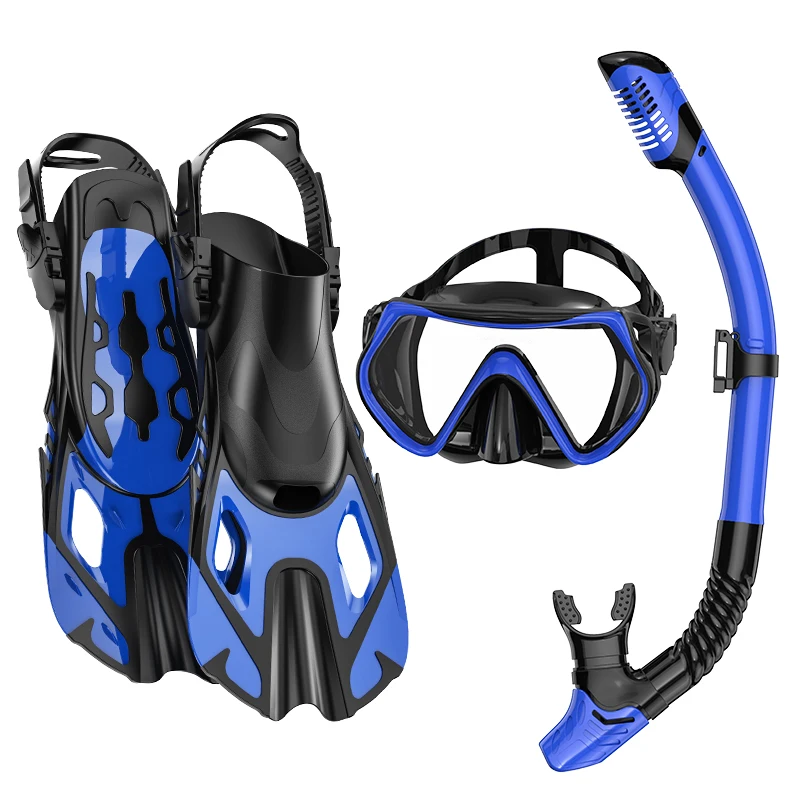 

Mask Snorkel Dry Anti-Fog and Anti-Leak 180°Panoramic Wide Viewfull Face Diving Mask 3 Piece Snorkeling Mask Setpromote sales