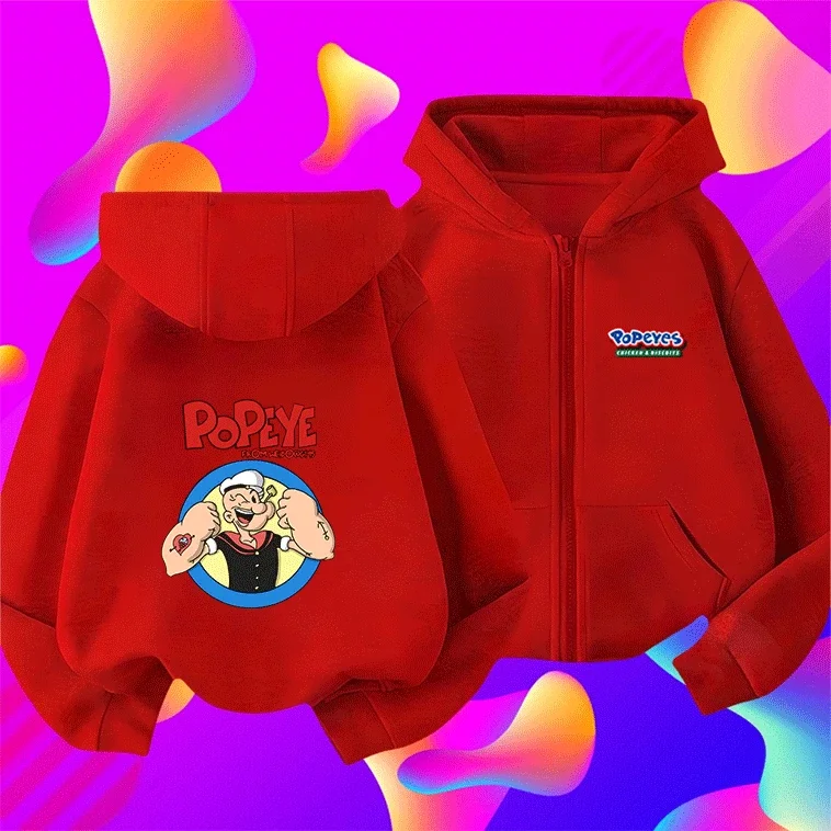 Sudadera con Capucha de Algodón con Estampado de Popeye el Marinero para Niños, Venta Caliente 2026, Moda Primavera Otoño, Ropa Casual Diaria de Marca