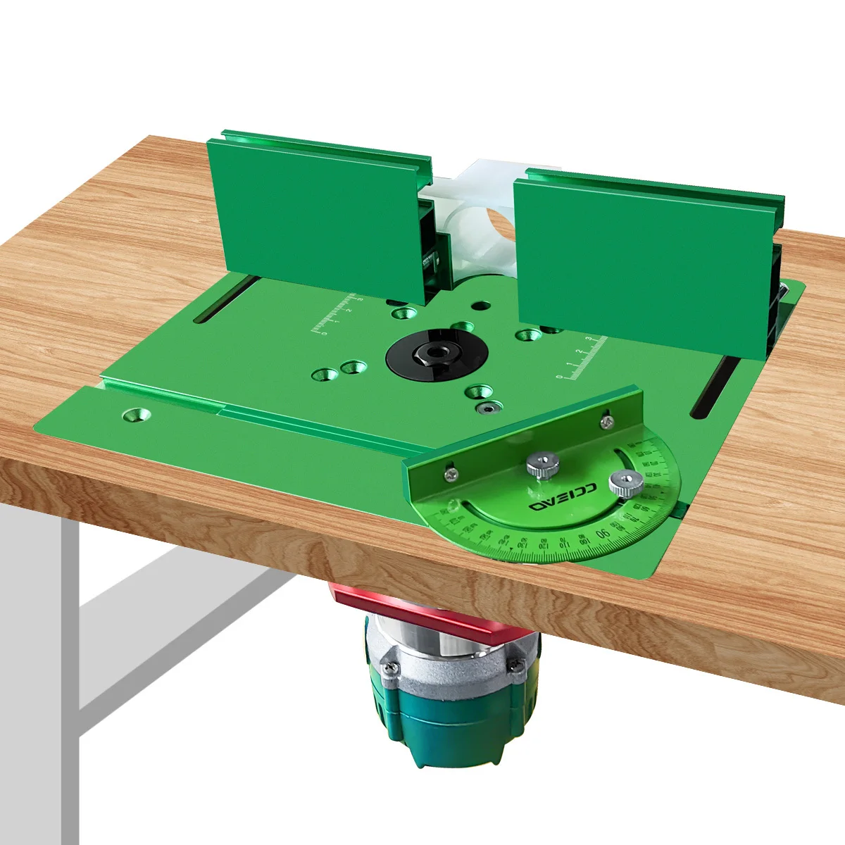 Manual Router Lift 4‑Claw Grip Aluminum Plate, Precision Height Adjust Inverted Mount for 65mm Trimming Machine Router Table