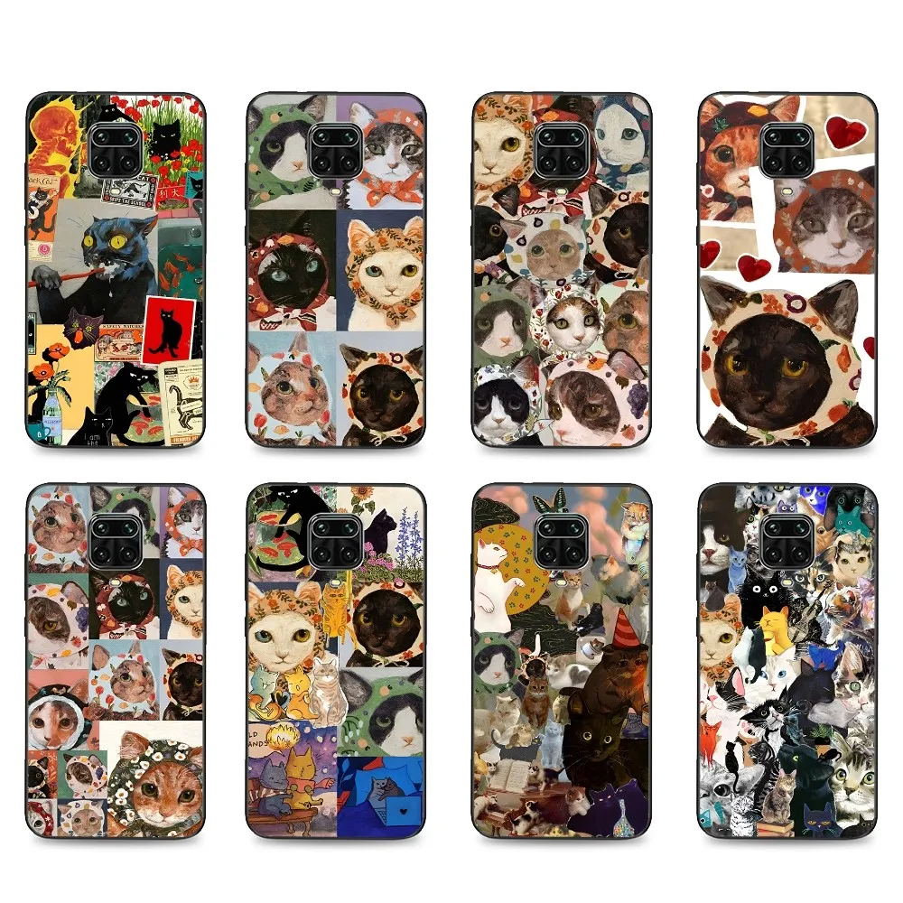 Cute Cat phone case For Xiaomi Mi 5X 8 9 10 11 12 lite pro 10T PocoX3pro PocoM3 Note 10 pro lite