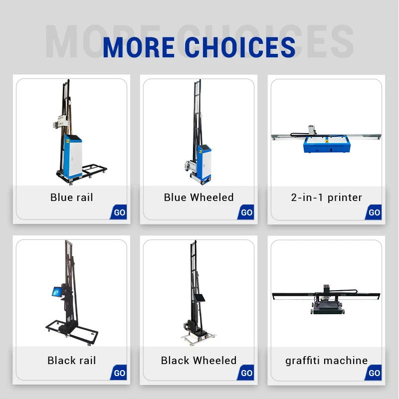 TH-GW200A مصنع ثلاثية الأبعاد طابعة نافثة للحبر على الحائط العمودي نوع السكك الحديدية آلة طباعة داخلية وخارجية