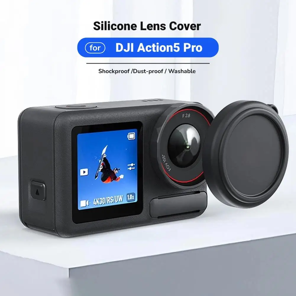 FOR DJI Action5 Pro Silicone Lens Cover  Sports Camera Silicone Lens Protection Cover For DJI Osmo Action 5 Pro 4 Accessories