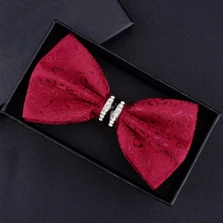 Pajarita de boda de cristal de Metal para hombres y mujeres, corbata de nudo de mariposa, negro, Morado, azul, Jujube rojo, fiesta de novio, banquete, reunión, Club