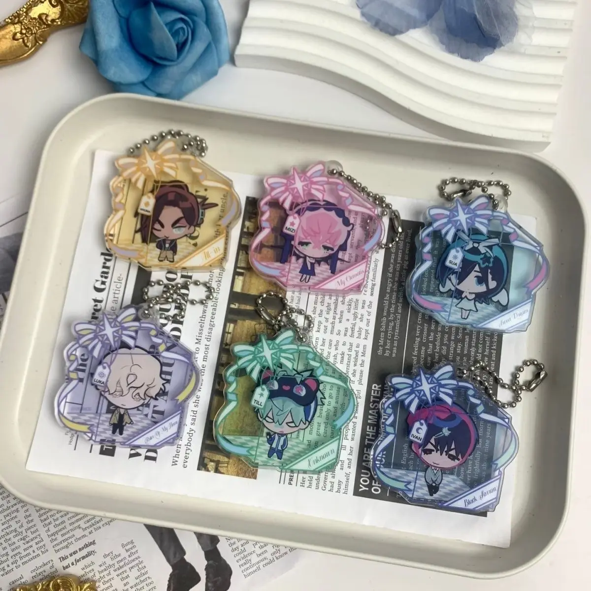 

Брелок для ключей по аниме-игре ALIEN STAGE: акриловый кулон с цветным окном (Иван, Тилл, Суа, Мизи) – украшение для рюкзака