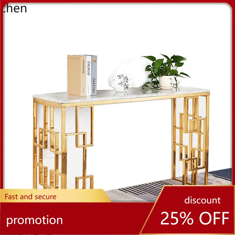 YFY Nordic Marble Entryway Table Light Luxury Wall-Mounted Entryway Console Simple Sideboard Narrow Cabinet Hallway