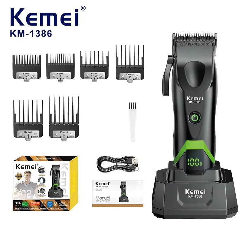 Kemei 1385 1386 1102 hair clipper electric shaver combo cordless zero gap hair trimmer finish hair cutting machine razor for men - view 2
