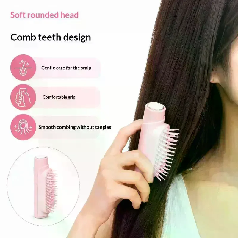 2in1 Sprayer Comb Detangling Scalp Massage Hairbrush With Spray Bottle Essential Oil Water Mist Spray Brush Anti-static