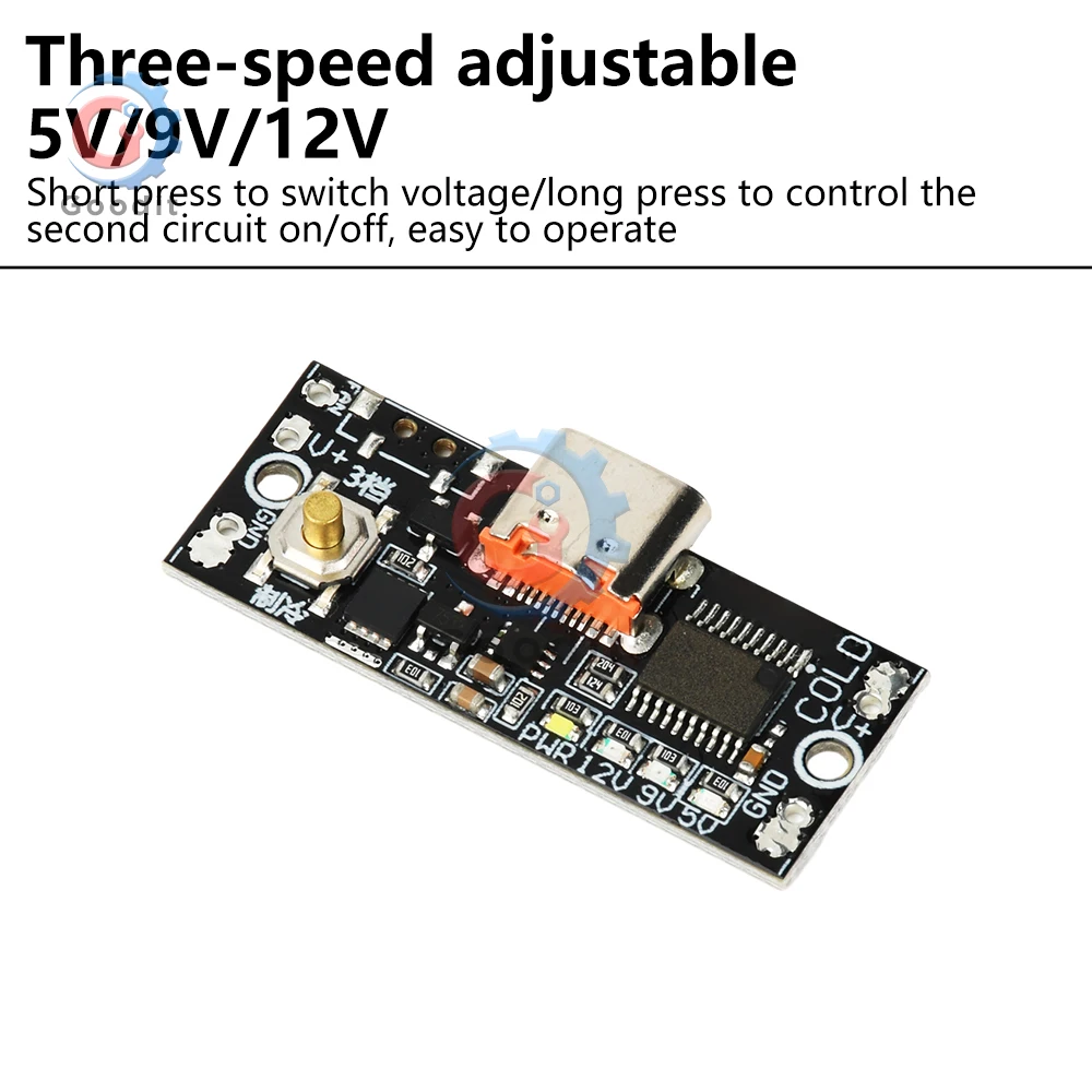 

Dual Output Fast Charger Adapter PD2.0 PD3.0 QC2.0 5V/9V/12V Adjustable with 4-Color LED for Phone Cooler Semiconductor DIY