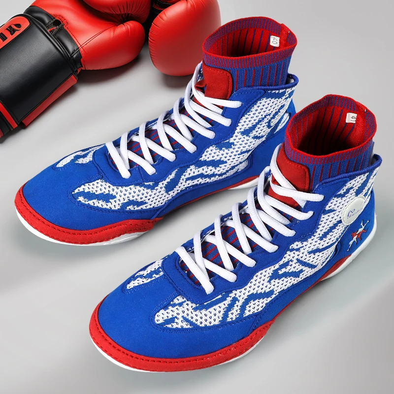

2025 New Wrestling Shoes Men Women High Top Sock Fighting Shoes for Unisex Breathable Boxing Shoes Couples Size 35-46