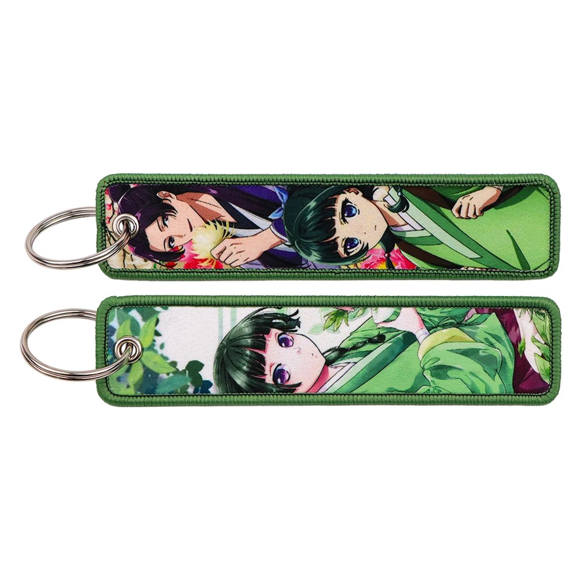Cute Girls Embroidered Keychains, Anime Couple Design