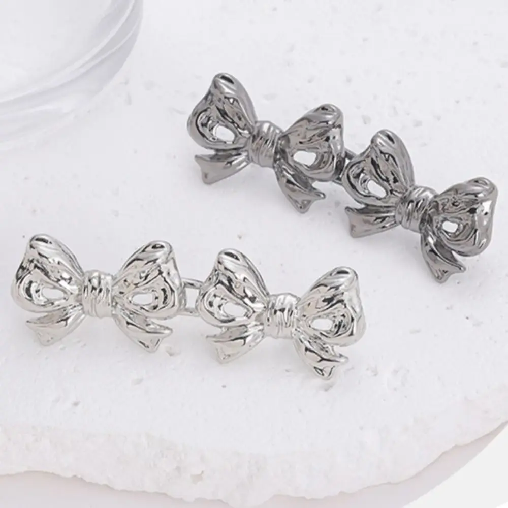 Bowknot Bow Pantaloni Bottone Tenditore Fibbia in vita Lega Jean Fit Stringere fibbie Clip in vita regolabile