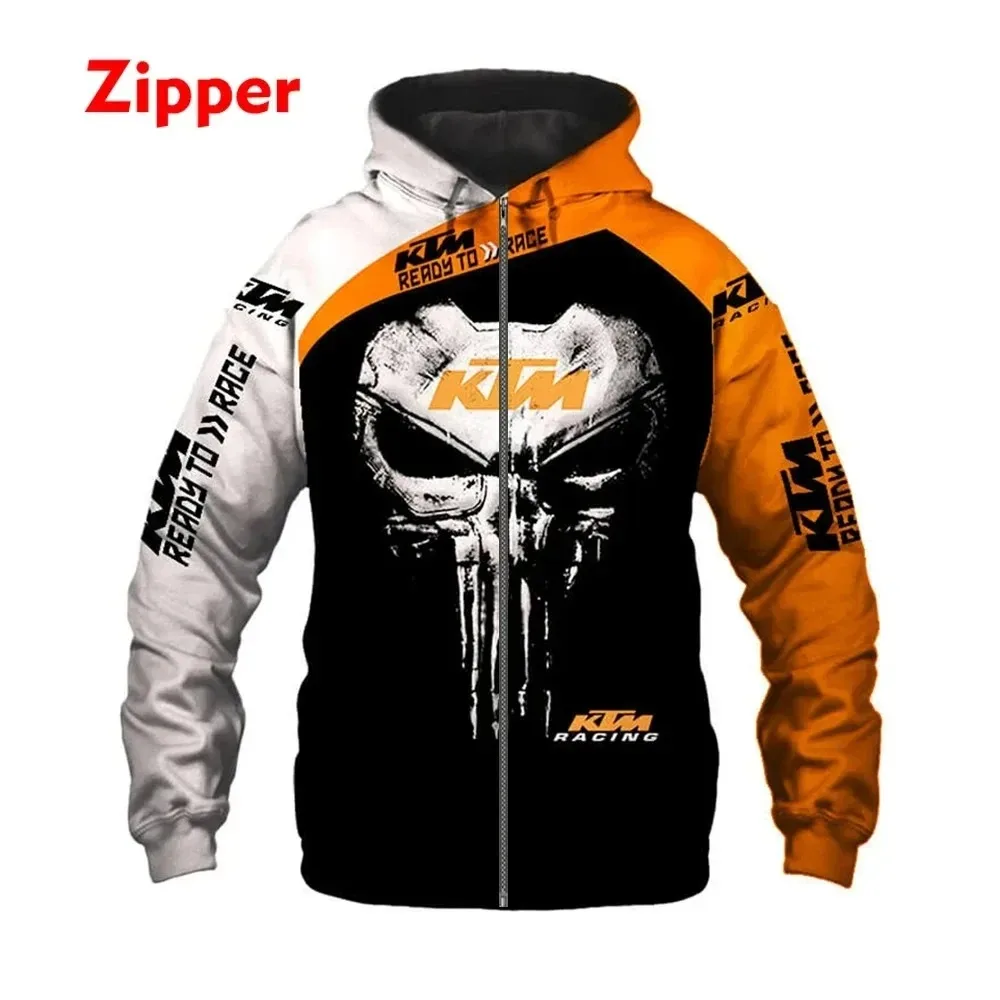 Spring and Autumn 2023 New Punisher Motorcycle Racing Hoodie Sweatshirt Men\'s and Women\'s 3D Printing Casual Fashion Jacket