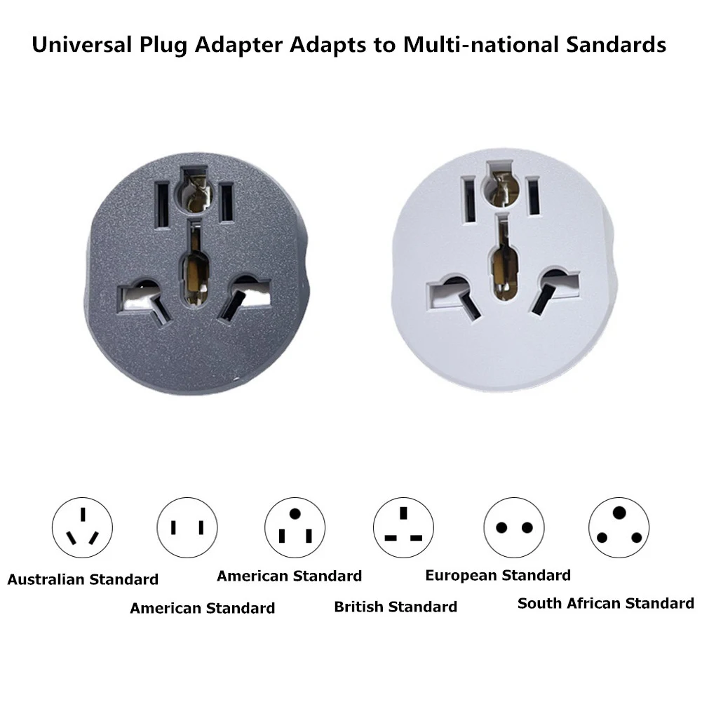 

5PCS Universal Plug Adapter 16A 250V EU Adapter Converter 2 Round Socket USA US CN To EU Plug Adapter Travel Adapter