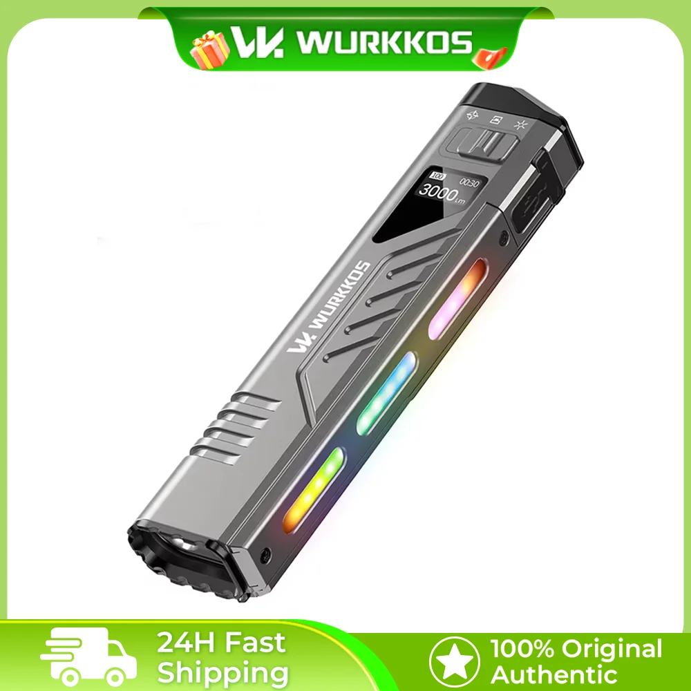 Wurkkos TD11 RGB التكتيكية مضيا 3000 لومينز قابلة للشحن المحمولة الدفاع عن النفس مصباح يدوي الذيل التبديل للاستخدام في الهواء الطلق