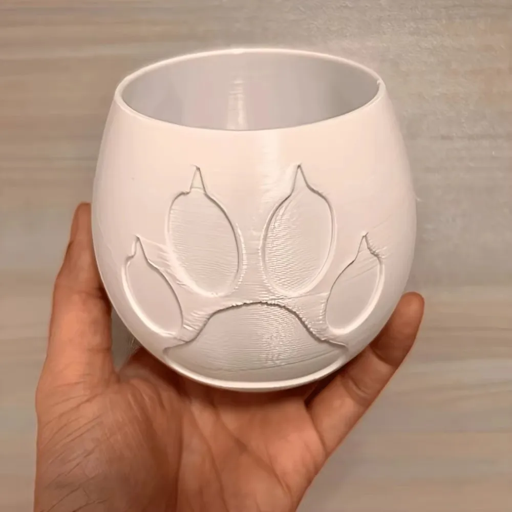 Plant Container Cute Dog Paw Candle Stand Plastic Decorative 3D Printed Candlestick Creative Desktop Storage Box Birthday Gift