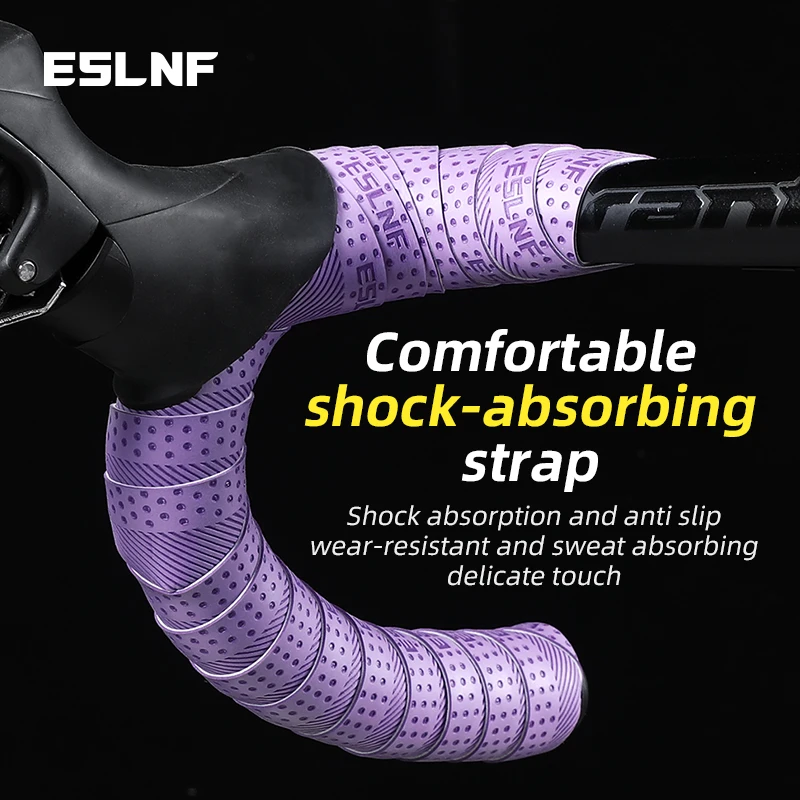 ESLNF Durable Comfortable Bicycle Handlebar Tape Non-Slip Wear Resistant Absorption Leather Handle Road Bike Handlebar Tapes