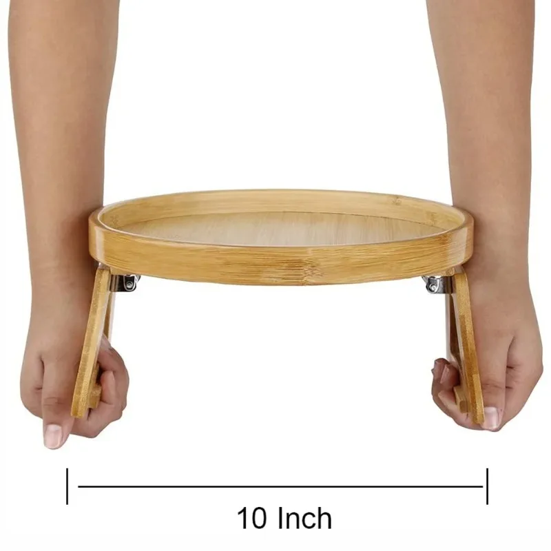 1pc Sofa Arm Tray Table with Phone Holder Sofa Armrest Clip-On Tray Wooden Couch Arm Tray for Remote Control Snacks Coffee Cups