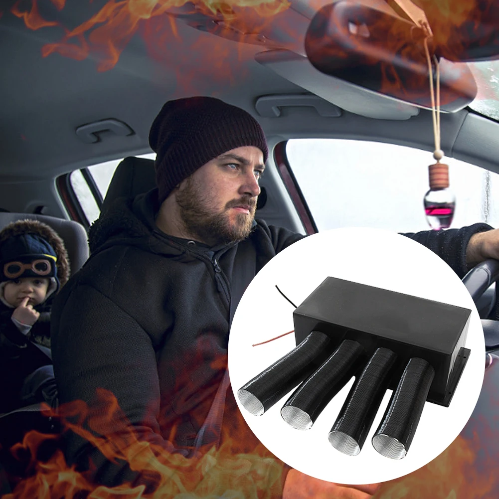 24V 4 Ports Car Heater Fast Heating Energy-saving Defroster Mist Eliminator for Trucks and Buses Campers Caravans