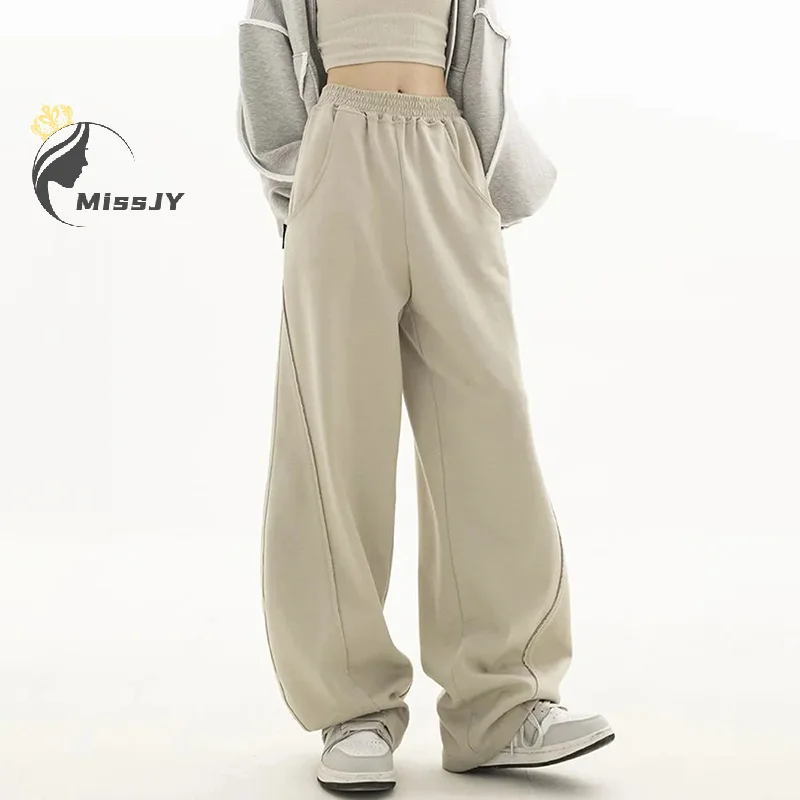 

Брюки женские свободные с широкими штанинами, модные мешковатые спортивные штаны с завышенной талией, уличная одежда, винтажные повседневные джоггеры, Y2k