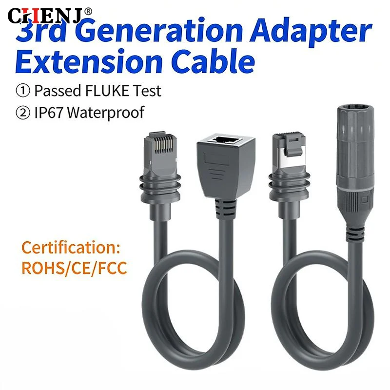 IP68 Waterproof SPX To RJ45 Cable 1200Mbps Sealing Rubber Ring RJ45 Extension Adapter Cable PVC 26AWG For Starlinks Gen3/Mini