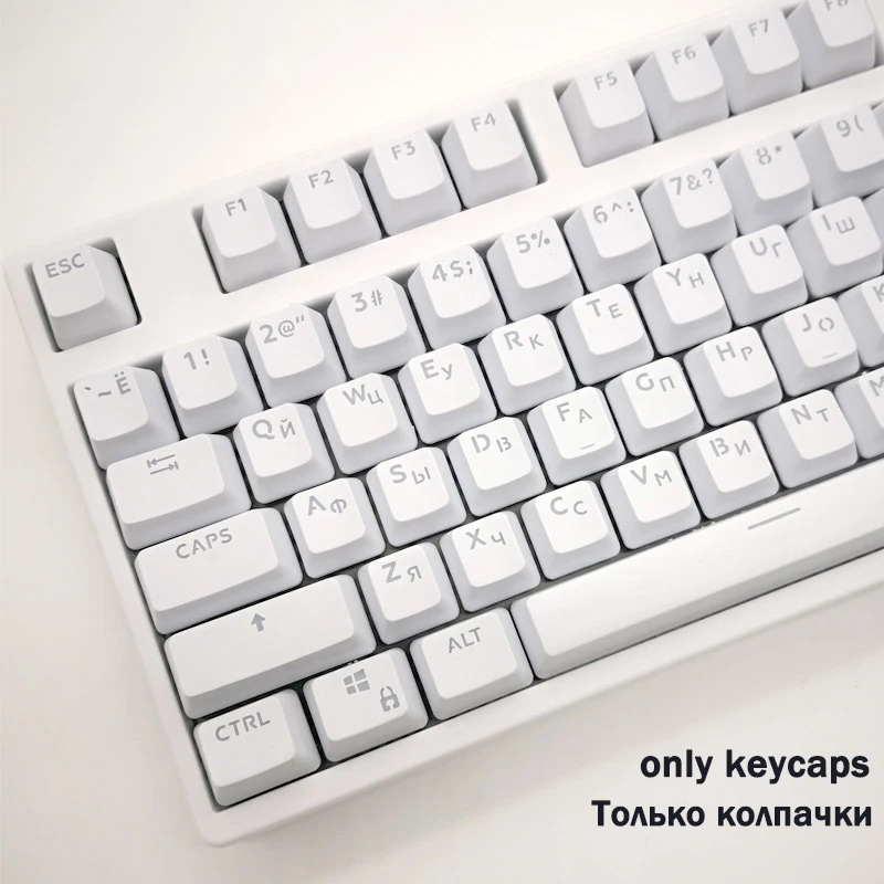 104 Keys Russian Korean Backlit Keycaps OEM Profile ABS Keycap For MX Switch 61/87/104 Mechanical Keyboard Keycap With ISO enter