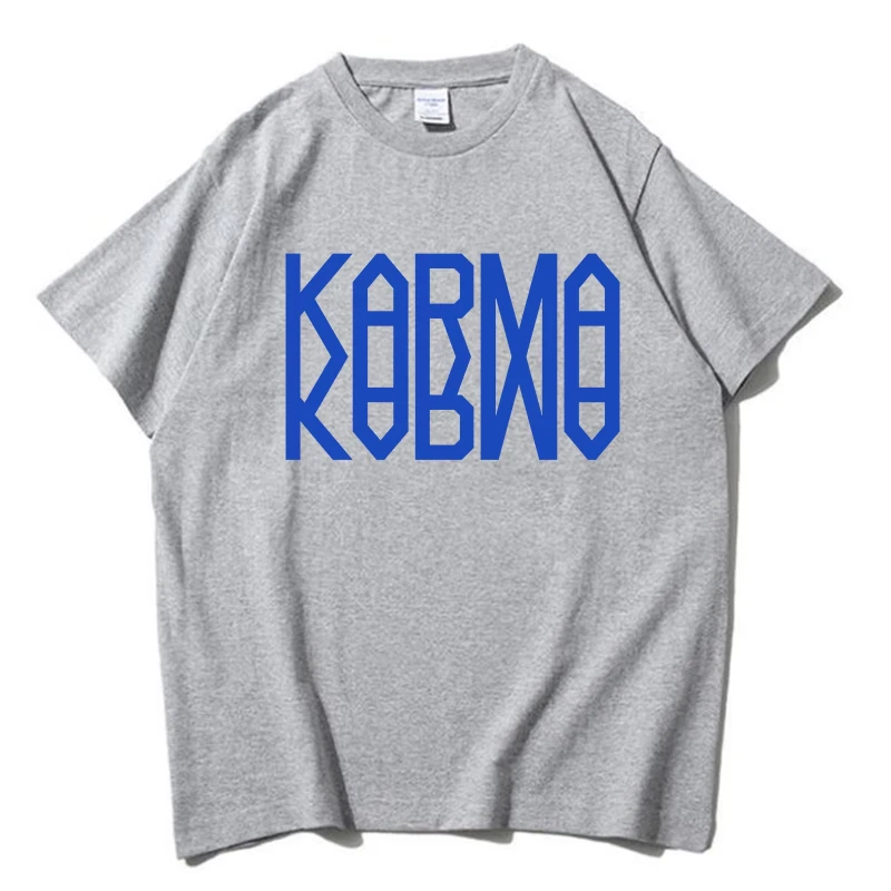 خمر KPOP الألبوم الرابع كارما تي شيرت الرجال النساء الجولة الرقبة القطن تي شيرت SK قصيرة الأكمام تي شيرت ملابس فريدة بلايز