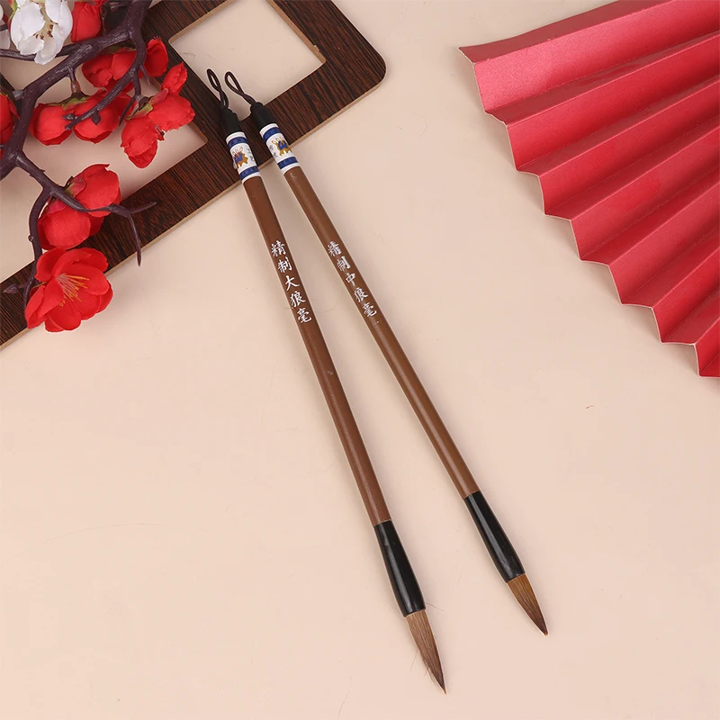 6Pcs Traditional Chinese White Clouds Bamboo Wolf's Hair Writing Brush For Calligraphy Painting Practice Brushes Writing Tools