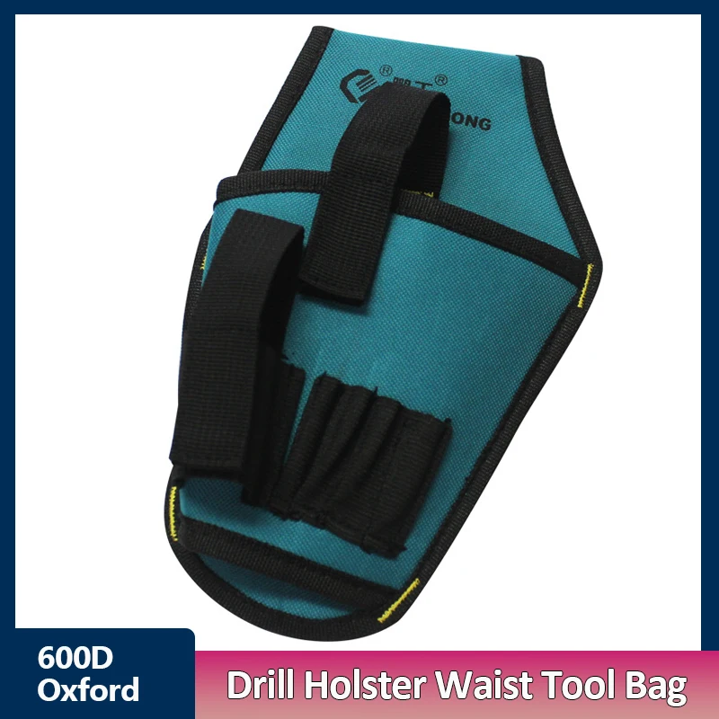 Drill Holster Waist Tool Bag Waterproof Thickened Oxford Electric Hand Drill Impact Wrench Electric Wrench Pockets Tool Bags