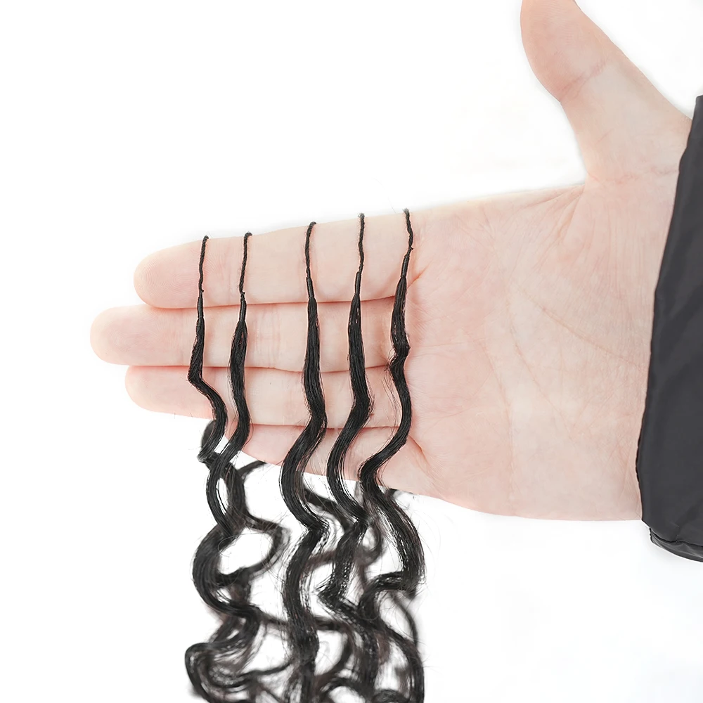 5 Pack Burmese Curly Crochet Hair Knotless Feather Pre-Separated Crochet Braids Light Weight Reusable Brazilian Hair Extension image 6