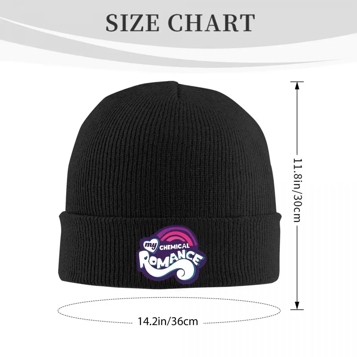 My Chemical Romance Knitted Hat for Women Men Beanie Autumn Winter Hats Acrylic Vrouwen Puur Katoen Vintage Crochet Melon Cap