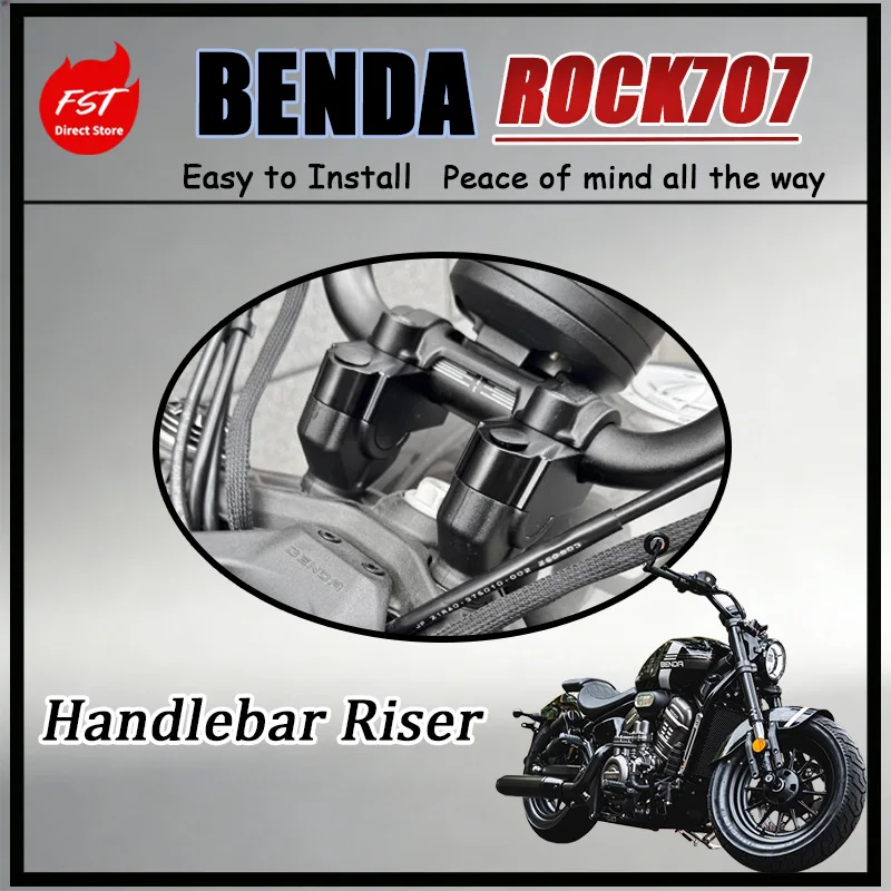 FOR BENDA Rock 707 Integrated Handlebar Riser Aluminum Alloy Bike Stem Heightened Rearward Shift for Bike Accessories