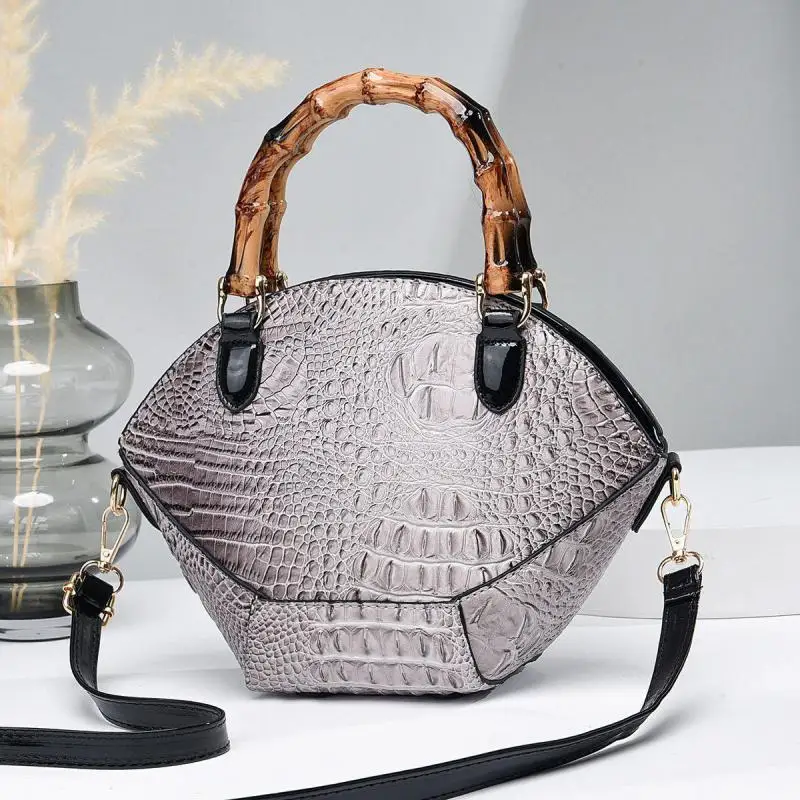 2023 New Luxury Brand Shoulder Bag High Quality Crocodile Crossbody Bag Simple And Versatile Retro Bamboo Knot Handbag