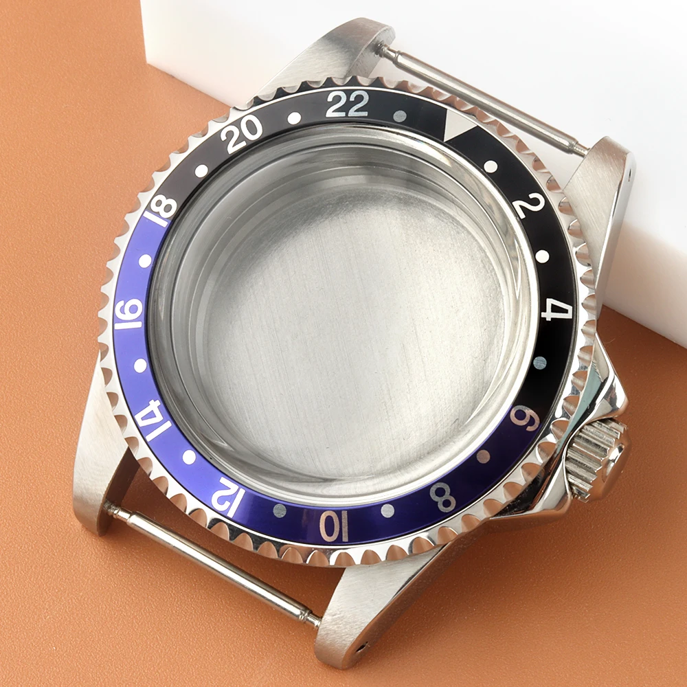 

High-quality 39.5mm Silvery Stainless Steel Case Fit NH35 NH36 Movement 28.5mm Dial Sapphire Glass Submariner GMT Watch Case