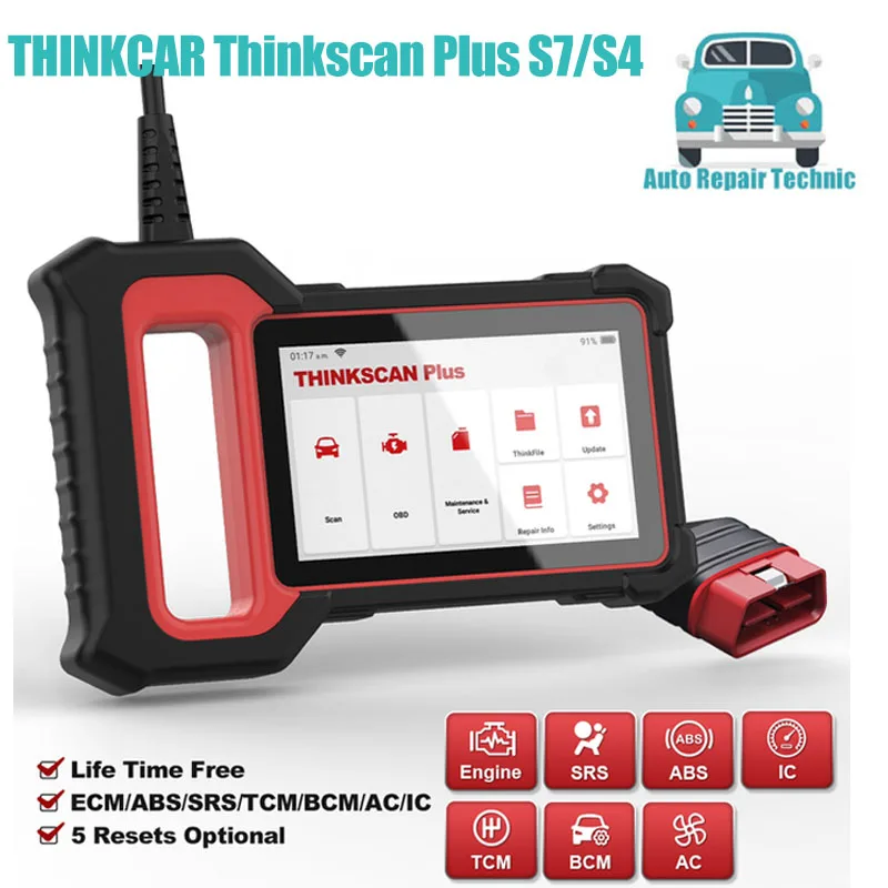 

THINKCAR Thinkscan Plus S7/S4 Obd2 Scanner Car Diagnostic Tools Automotivo OBD Scanner Auto Diagnosis Tool Code Reader 28 Reset