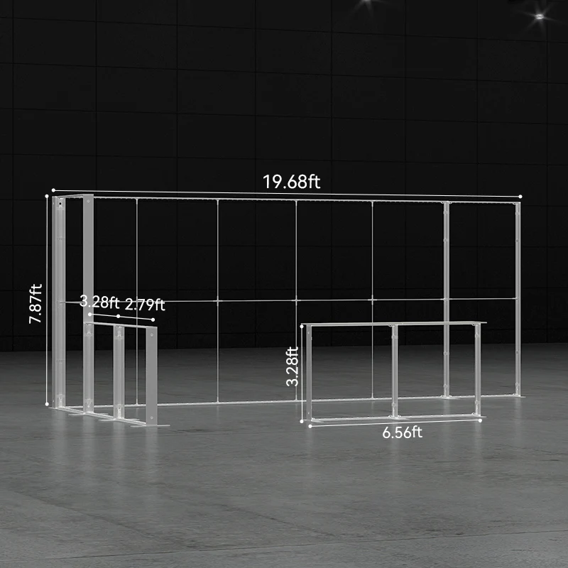 Boîte à lumière modulaire idéale 10x20 pieds pour les spectacles commerciaux, stand d'affichage rétroéclairé Portable réutilisable 3x6m avec éclairage LED