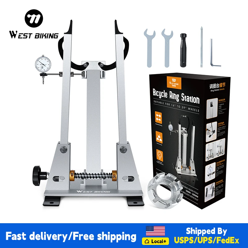 WEST BIKING Bike Wheel Truing Stand Aluminum Alloy Maintenance Bracket MTB Road Bike Wheel Calibration Stand Bicycle Repair Tool