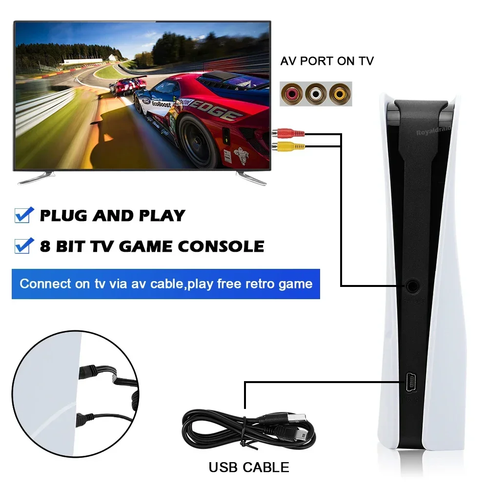 GS5 G620 TV Game Console 8 Bit Retro Console Video game Built-In 620 Classic Games Station USB Wired Handheld Gamepad AV Output