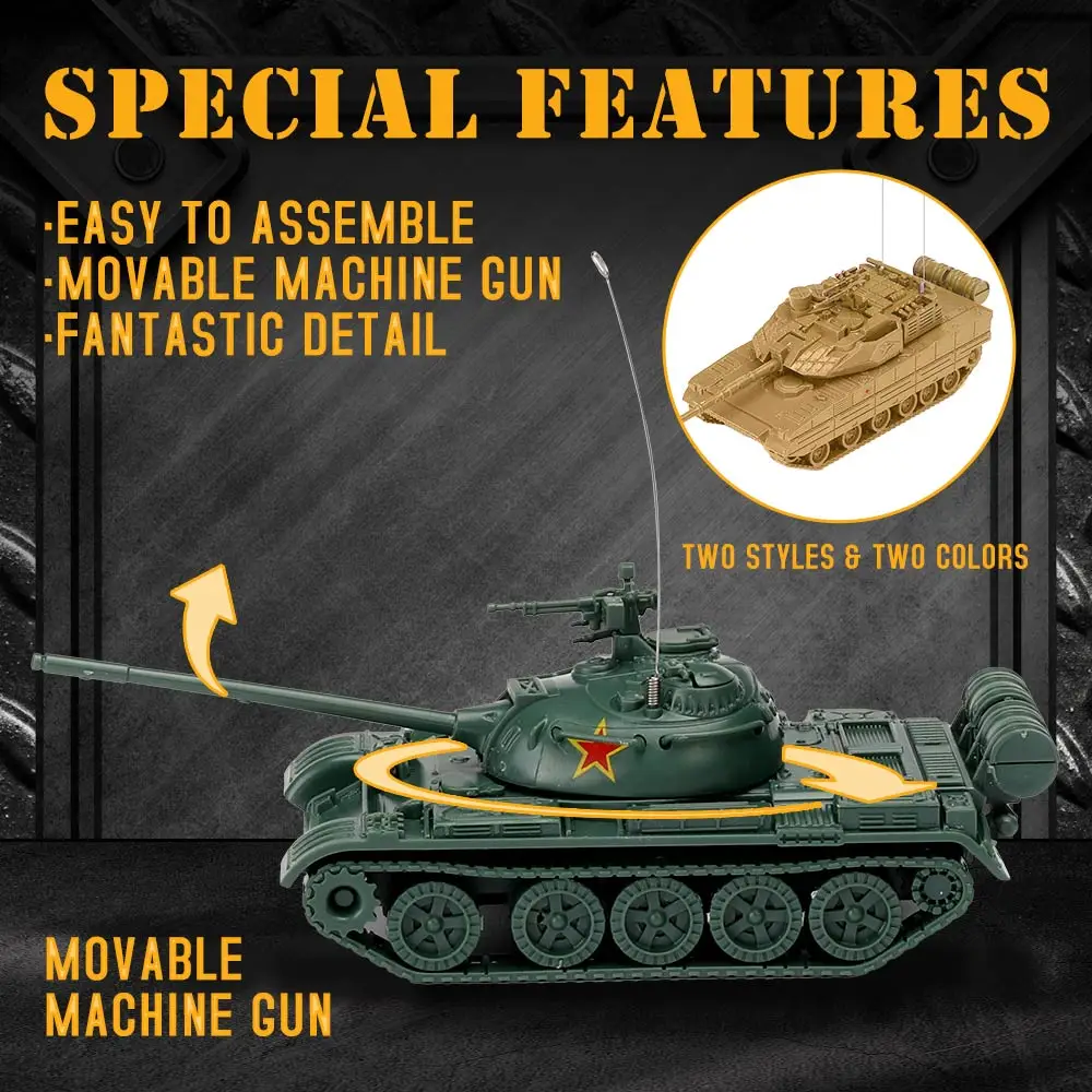 ViiKONDO Toy Tank Army Truck Kit modello di veicolo militare 1/72 China Type 15 Light Tank Type 59 Medium Tank Assembly Wargame Gift