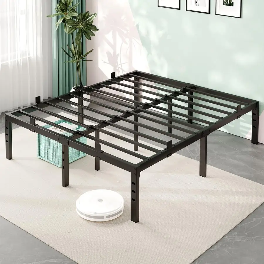 

Queen Bed Frame, 14 Inch Metal Platform Bed Frame Queen Size with Under Storage Space, Mattress AntiSlip Design, He Customizable