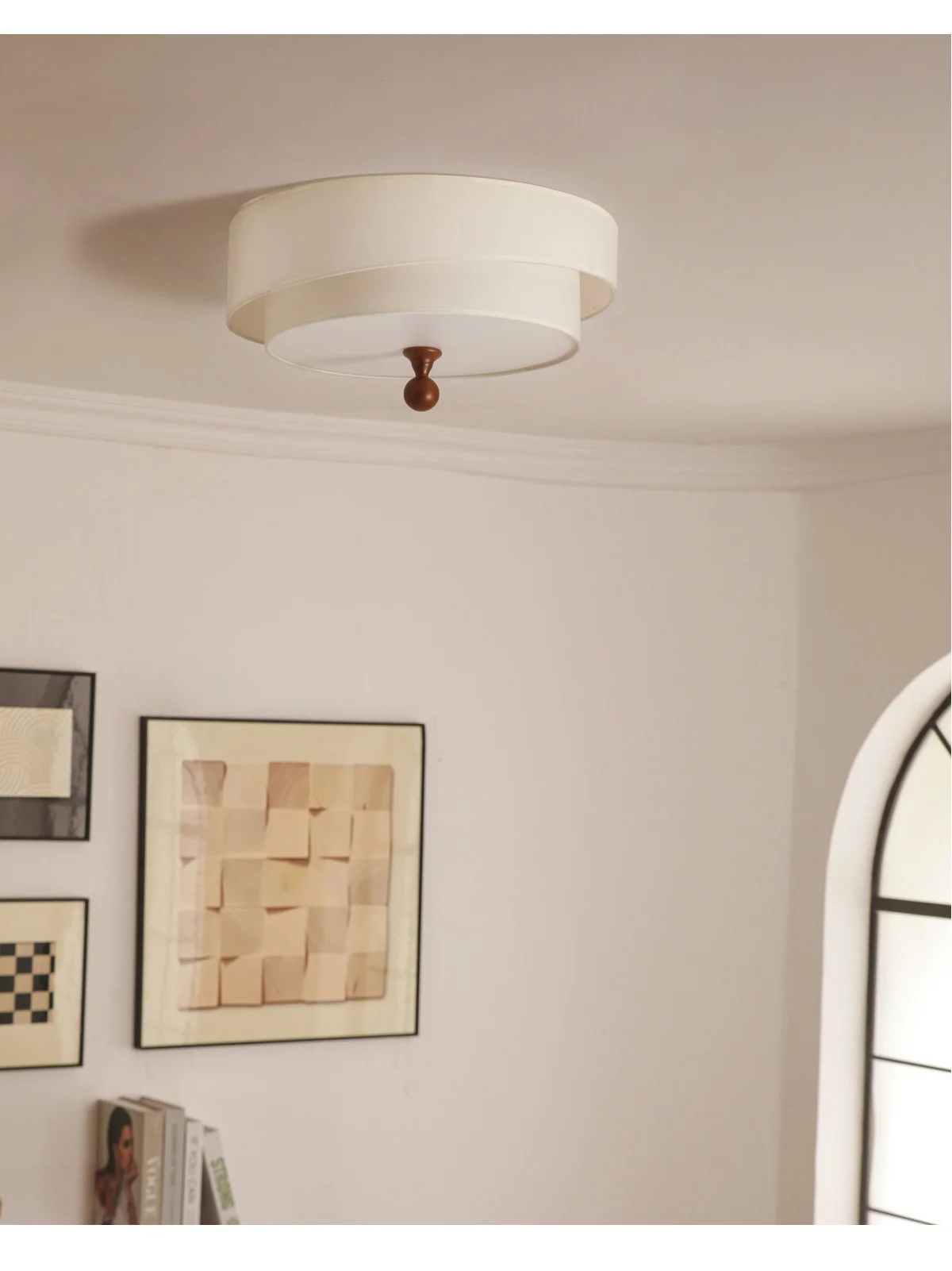 Bedroom Romantic Fabric E27 LED Ceiling Lights Nordic