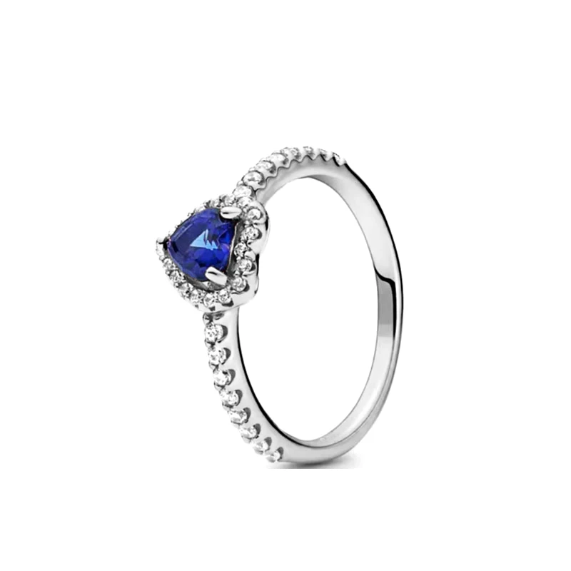 Blauwe 925 sterling zilveren ring ringen voor vrouwen originele mode-sieraden accessoires maan sneeuwvlok hart geschenken bruiloft feest