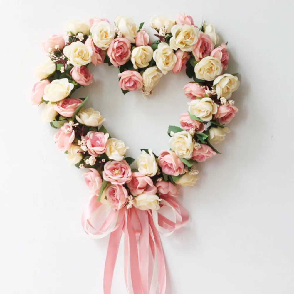 Artificial Wreath Door Threshold Flower DIY Wedding Home Living Room Party Pendant Wall Decor Party Lintel Garland Gift Rose