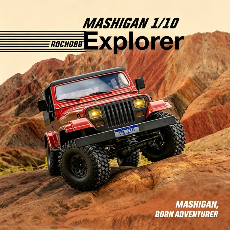 FMS 1/10 Scale Explorer RC Rock Crawler Realistic Hard Shell Electric Remote Control Off Road Car Model For Hobby Enthusiasts