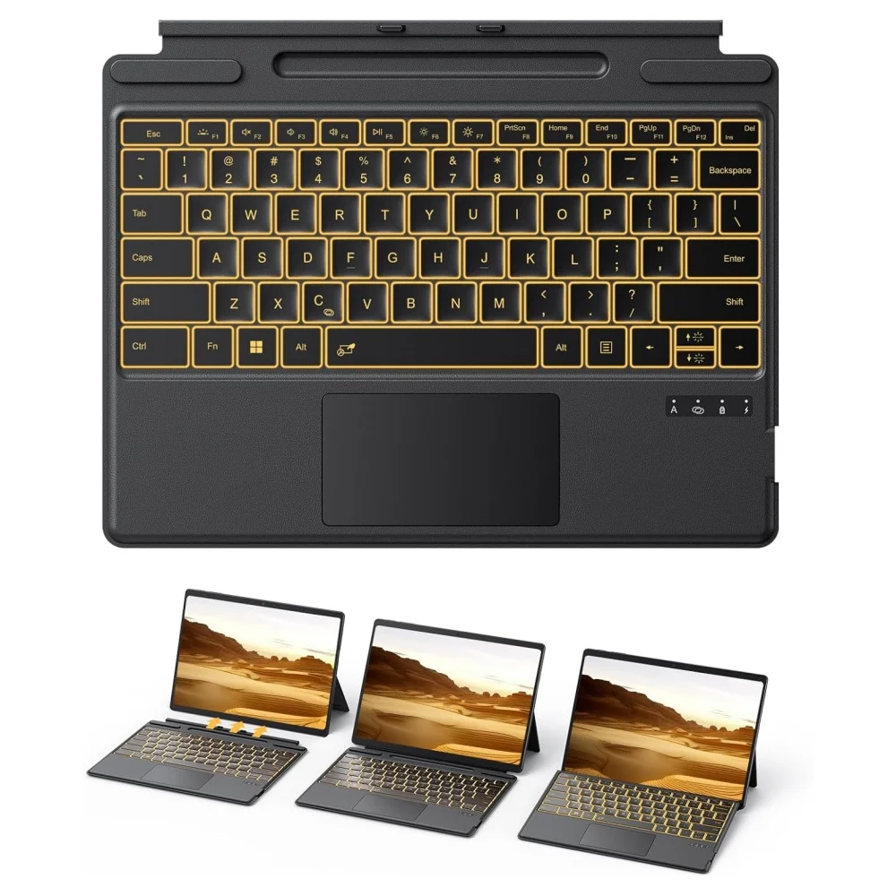 

Bluetooth Touchpad Keyboard Cover for Microsoft Surface Pro11 2024 10 9 8 X Wireless Backlit keyboard for Surface Pro11 10 9 8 X