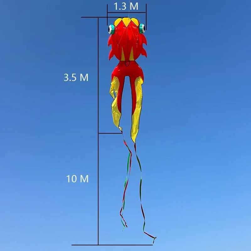 Three Dimensional Soft Goldfish Kite with Long Tail, Easy To Fly Nylon Kite with Tear Resistance, Accepted for Wholesale