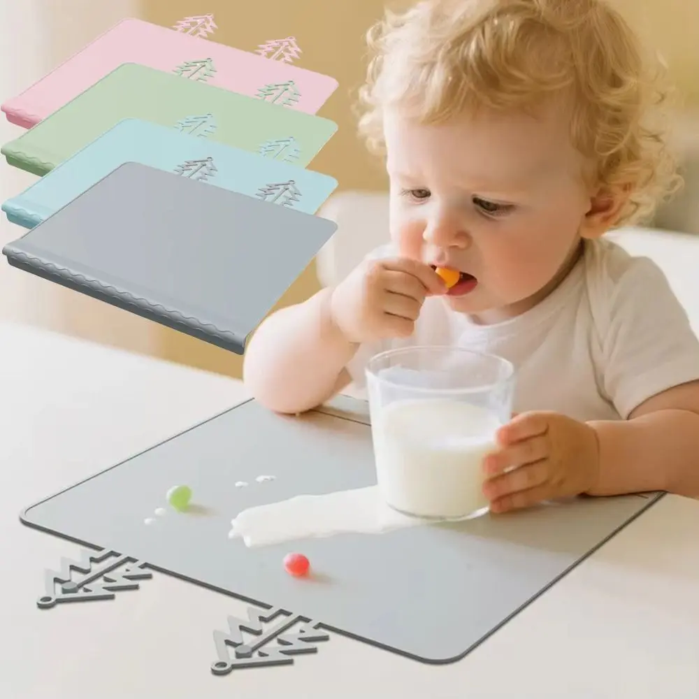 Non-Slip Design Silicone Kids Placemat Roll Up Anti-Drop Feature Baby Feeding Mat Easy To Clean Anti-Collision